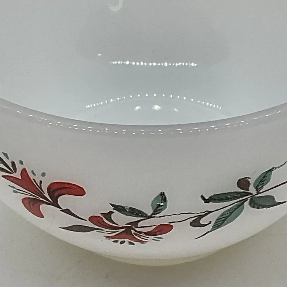 Vintage Fire King Milk Glass Honeysuckle Creamer and 2 Cups